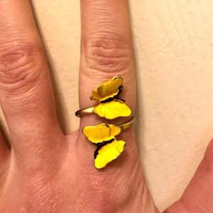 Yellow Butterfly ring